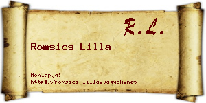 Romsics Lilla névjegykártya